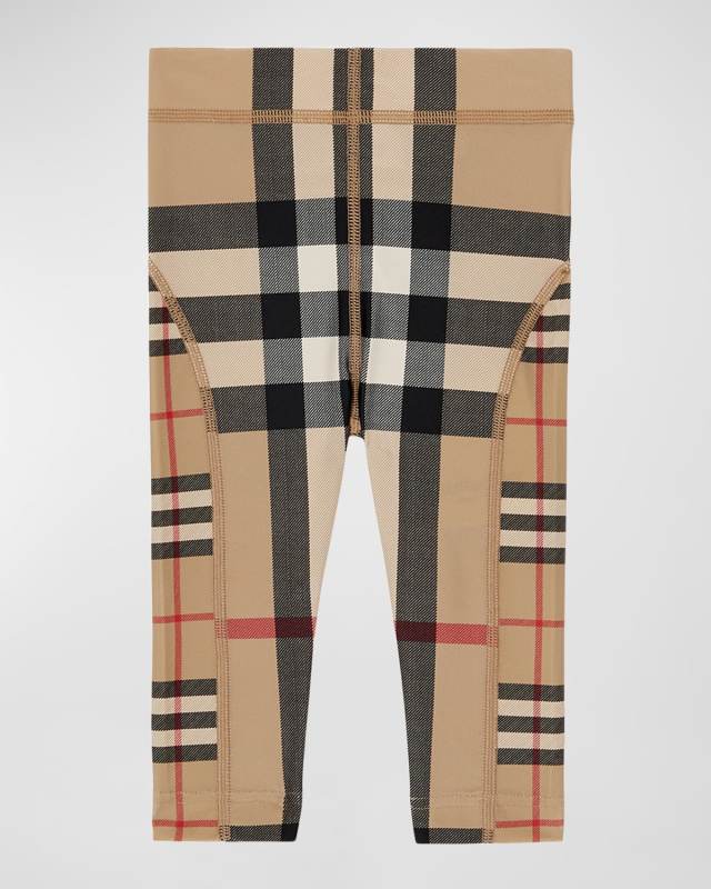 Girl's Isabella Check-Print Leggings, Size 6M-2